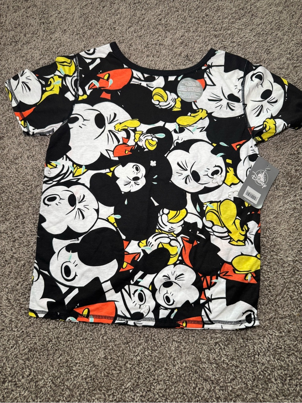 Kids Disney Black mickey Mouse Graphic Tee - Yellow & Red Accents